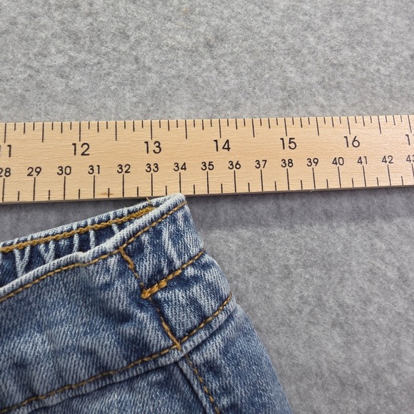 Aerie Distressed Denim Shorts Light Wash Raw Hem Elastic Back Size S - Picture 4 of 8